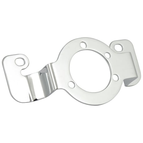 Air cleaner adapter bracket. Chrome Ilmanpuhdistimen sovitinkiinnike. Kromi