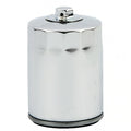 MCS spin-on oil filter with top nut for M8. Chrome öljysuodatin