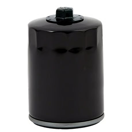MCS spin-on oil filter with top nut for M8. musta öljysuodatin