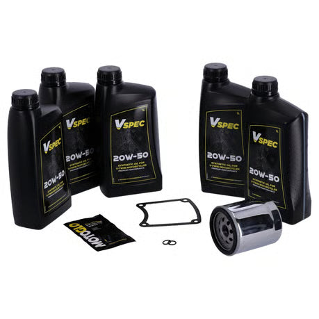 MCS, 'Big Oil' service kit. Full synthetic. Chrome filter -huoltosarja. Täyssynteettinen. Krominen suodatin.