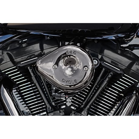 S&S, Stealth Mini Teardrop cover. Lava Chrome ilmanpuhdistin