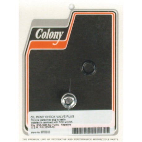 Colony plug hex, oil pump check valve Tulppa kuusiokolo, öljypumpun takaiskuventtiili
