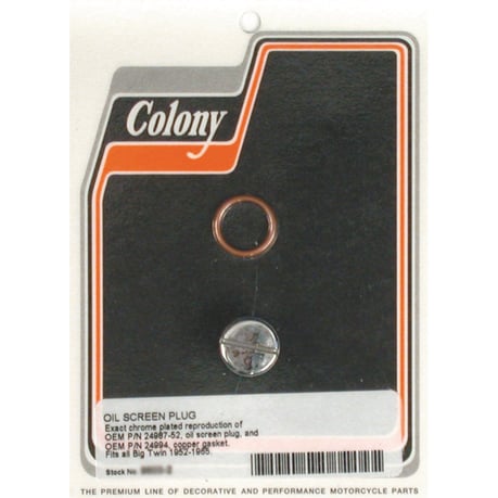 Colony, OEM slotted style plug oil screen crankcase. Chrome urallinen tulppa öljysihti kampikammio
