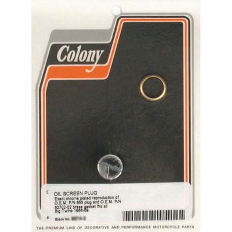 Colony, OEM style slotted plug oil screen crankcase. Chrome urallinen tulppa öljysihti kampikammio
