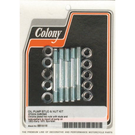 Colony, oil pump mount kit OEM style. Chrome öljypumpun kiinnityssarja