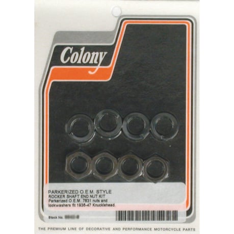 Colony, rocker shaft end nut kit. Black keinuvivun akselin pään mutterisarja
