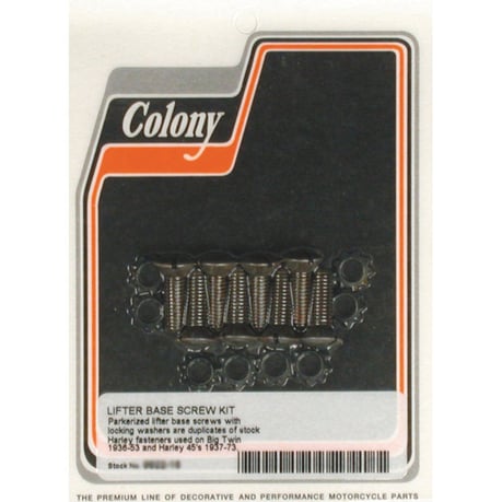 Colony, tappet block mount kit. OEM style, black nostimen lohkon kiinnityssarja.