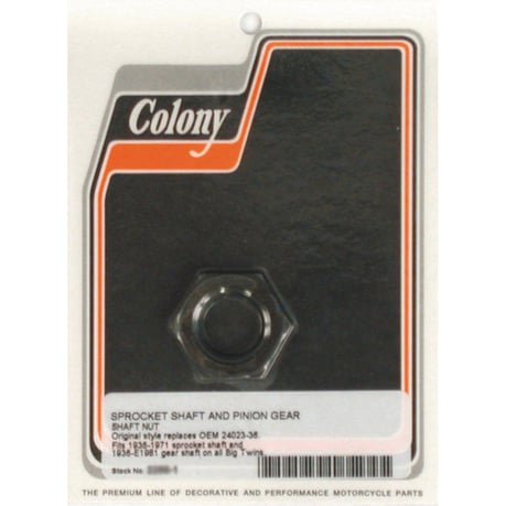 Colony, pinion/sprocket shaft nut hammaspyörän/rattaan akselin mutteri