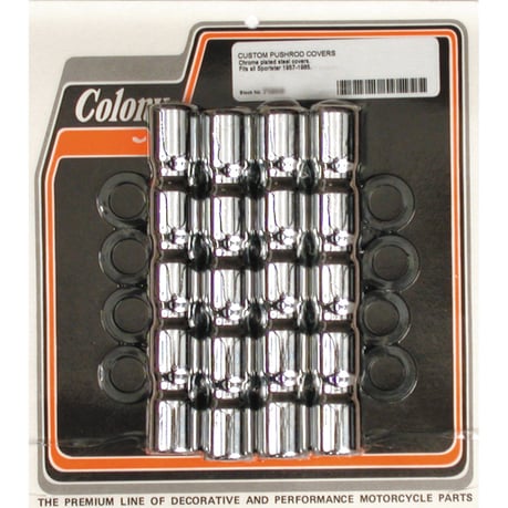 Colony, XL ribbed lower pushrod cover set. Chrome XL uurrettu alemman työntötangon suojussarja