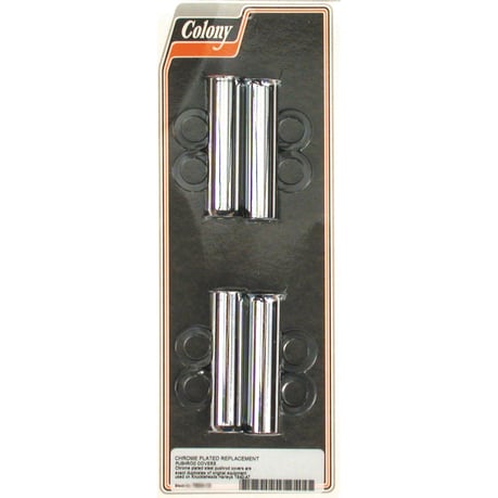 Colony, 40-47 lower pushrod cover kit. Chrome alemman työntötangon suojussarja