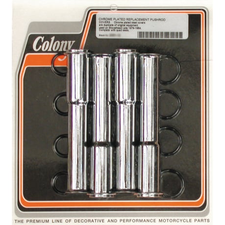 Colony, L79-84 lower pushrod cover kit. Chrome