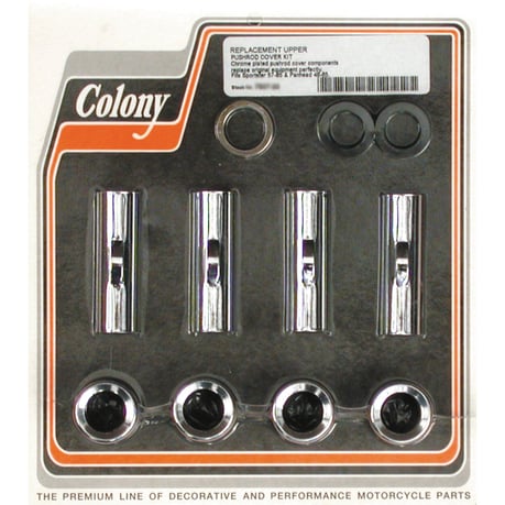 Colony, 48-65 & 57-85  upper pushrod cover kit. Chrome ylemmän työntötangon suojussarja