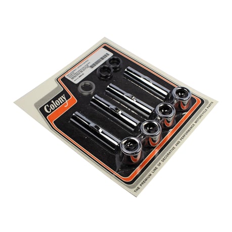 Colony, upper pushrod cover kit. Chrome ylemmän työntötangon suojussarja