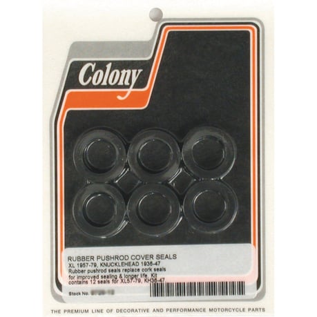 Colony, 36-47 & 57-E79 pushrod cover seal kit työntötangon kannen tiivistesarja