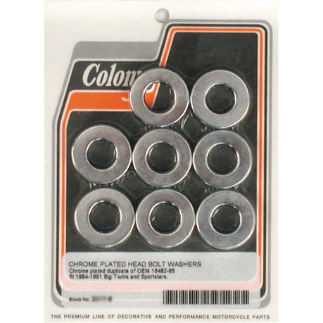 Colony, head bolt washer set. Chrome Kannen pultin aluslevysarja.