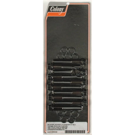 Colony, 12-point ''big bore'' head bolt kit. Black