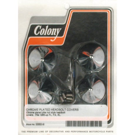 Colony, head bolt cover kit. Pike, chrome Kannen pultin suojussarja. terävä, kromi