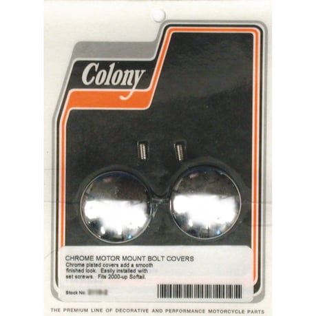 Colony, motor mount bolt covers. Chrome Moottorin kiinnityspulttien suojukset. Kromia.