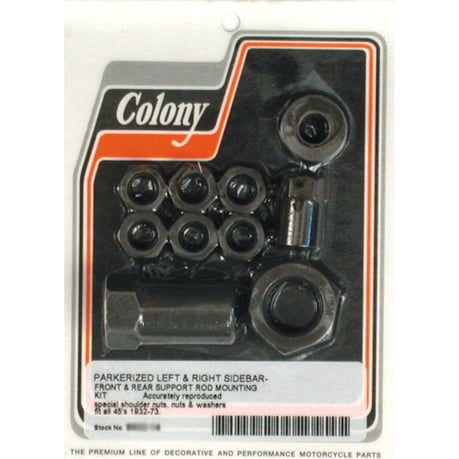 Colony, floorboard support rod mount kit. Black astinlaudan tukitankojen kiinnnityssarja