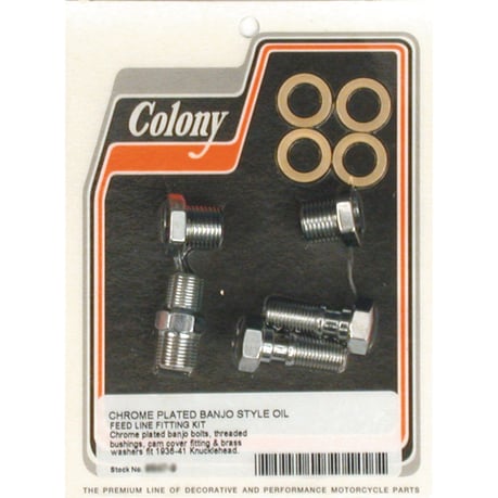 Colony, Knuckle banjo style rocker cover oil feed fittings banjo-tyylisen keinuvivun kannen öljynsyöttöliittimet